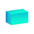 Vector parallelepiped with gradients and shadow for game, icon, package design, logo, mobile, ui, web, education. 3D