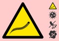 Vector Parasite Worm Warning Triangle Sign Icon