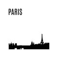 Vector Paris City skyline black silhouette panorama