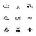 Vector Paris icon set