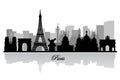 Vector paris skyline silhouette