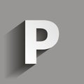 Vector parking icon, includes inscription P. Parking Sign.Vector icon with shadow design.