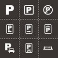 Vector parking icon set Royalty Free Stock Photo