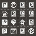 Vector Parking icon set Royalty Free Stock Photo