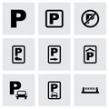 Vector parking icon set Royalty Free Stock Photo