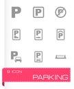 Vector parking icon set Royalty Free Stock Photo