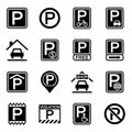 Vector Parking icon set Royalty Free Stock Photo