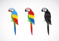 Vector of a parrot design on white background., Bird Icon., Wild Animals.