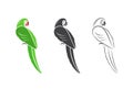 Vector of parrot design on white background. Easy editable layered vector illustration. Wild Animals