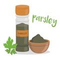 Vector parsley illustration isolated in cartoon style.