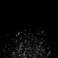Vector particles. Explosion cloud of black pieces. Confetti. Royalty Free Stock Photo