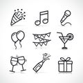Vector party festive icons set