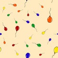 Vector party flat balloons pattern. Seamless backgrounds