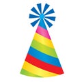 Vector Party Hat with Colorful Stripes Royalty Free Stock Photo