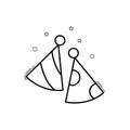 Vector party hats icons. Hats linear illustration. 10 eps illustartion