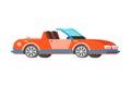 Vector passenger sport car cabriolet coupe in flat style