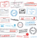 Vector passport stamps Royalty Free Stock Photo