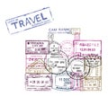 Vector passport stamps Royalty Free Stock Photo