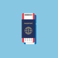 Vector passport with tickets inside