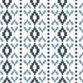 Vector pastel blue tribal geometric with dots seamless pattern background Royalty Free Stock Photo