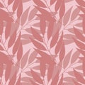 Vector pastel branches with leaves seamless pattern repeat