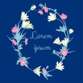 Vector pastel colored flower wreath Royalty Free Stock Photo
