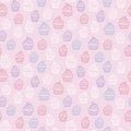 Vector pastel pink muffins seamless pattern doodle