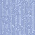 Vector Pastel Purple Blooming Branches Seamless