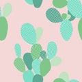 Vector pastel seamless cactus pattern