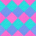 Vector patchwork pattern. Fashion fabric print