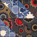 Vector patchwork pattern. oriental or russian design