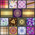 Vector patchwork seamless fabric art background