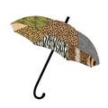 Vector patchwork umbrella with animal print pattern