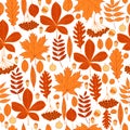 Vector pattern with autumn leaves.