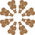 Vector pattern with bear cubs.