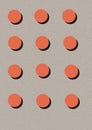 CVector pattern with big orange polka dots on white background for decoration wallpaper - Vector Illustration