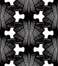 Vector pattern with black graphic lines, kaleidoscope abstract b