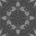 Vector pattern with black graphic lines, kaleidoscope abstract b