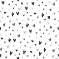 Vector pattern. Black and gray hearts. Valentine's Day background Royalty Free Stock Photo