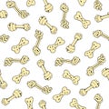 Vector pattern of Bones for dogs. Seamless image of food for pets