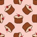 vector pattern cake in pixel style, nft