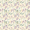 vector pattern color footprints on pale yellow