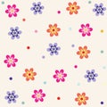 Vector pattern with colourful flowers.