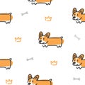 Vector pattern of a Corgi dog Royalty Free Stock Photo