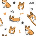 Vector pattern of a Corgi dog Royalty Free Stock Photo