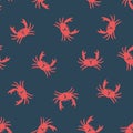 Simple vector illustration with ability to change. Vector pattern with crabs