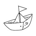 vector pattern cute boat with hearts, hearts. Background for stationery, packaging and invitation cards for Valentine'