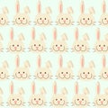 vector pattern with cute rabbit with long ears. flat illustration of pattern with little rabbit