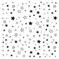 Vector pattern with doodle stars. Cute geometric background for wrapping paper and package.