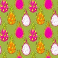 Vector pattern, dragon fruit.